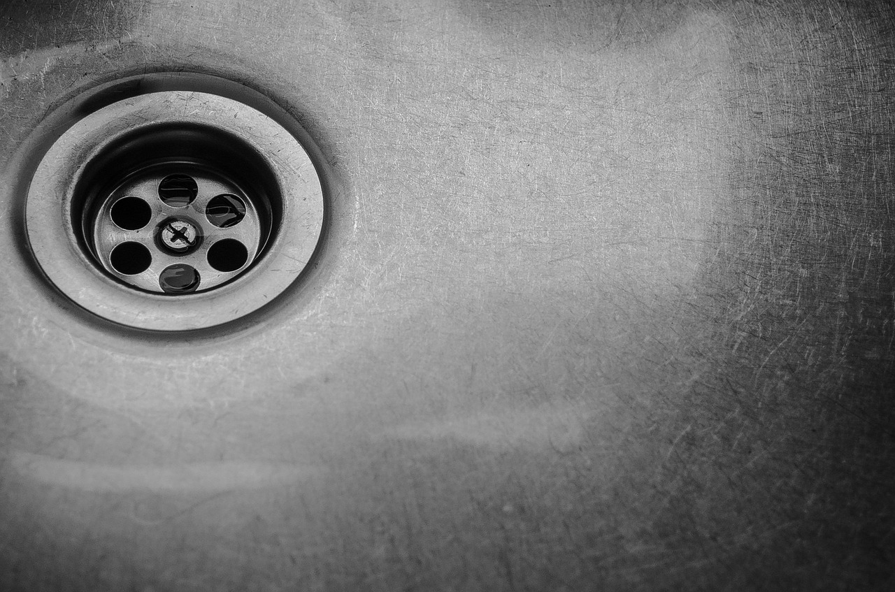 Water going down drain
