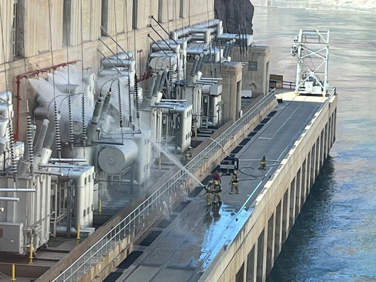 The A5 transformer at Hoover Dam that caught on fire
