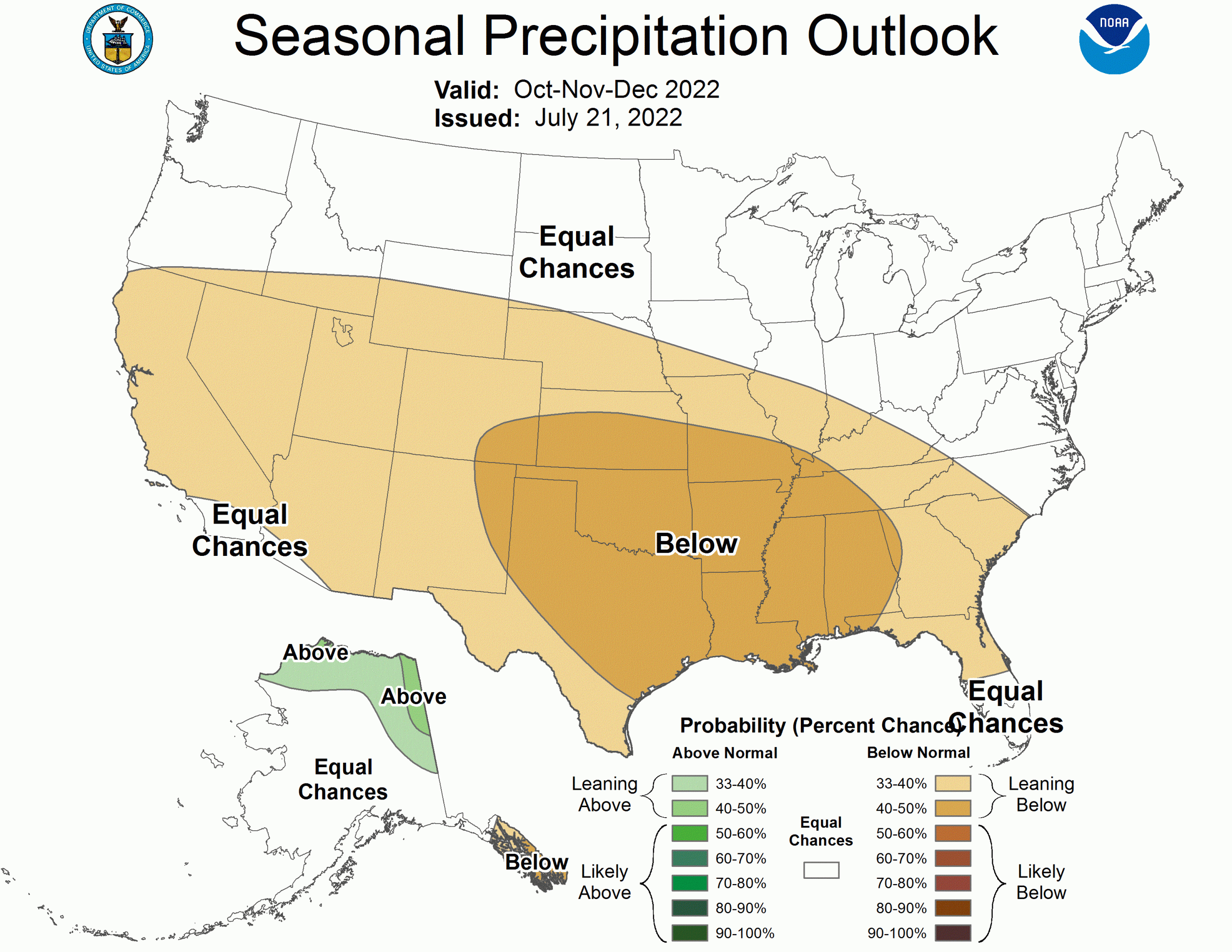 La Nina forecast map