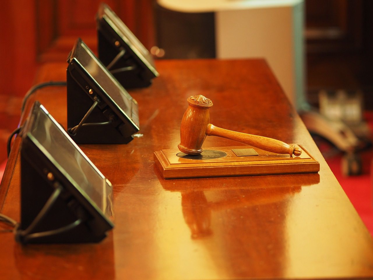 Judicial concepts: higher court hearing desk