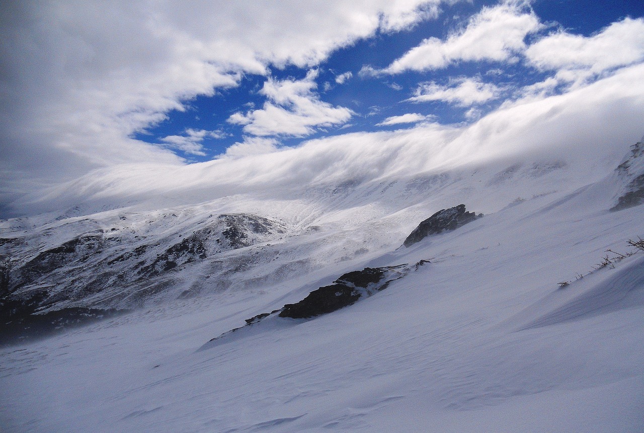 Snowy Sierra Nevada mountain range