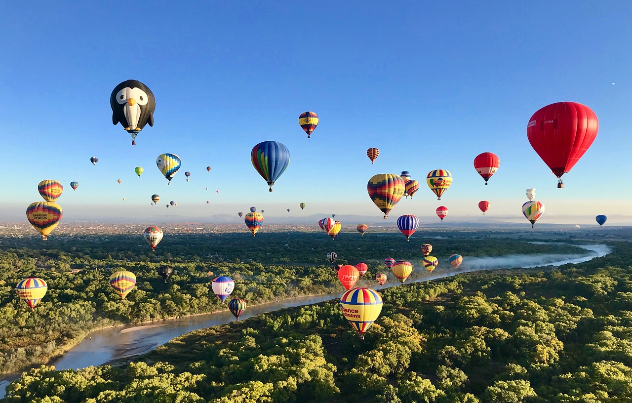Hot air balloons over Albuquerque