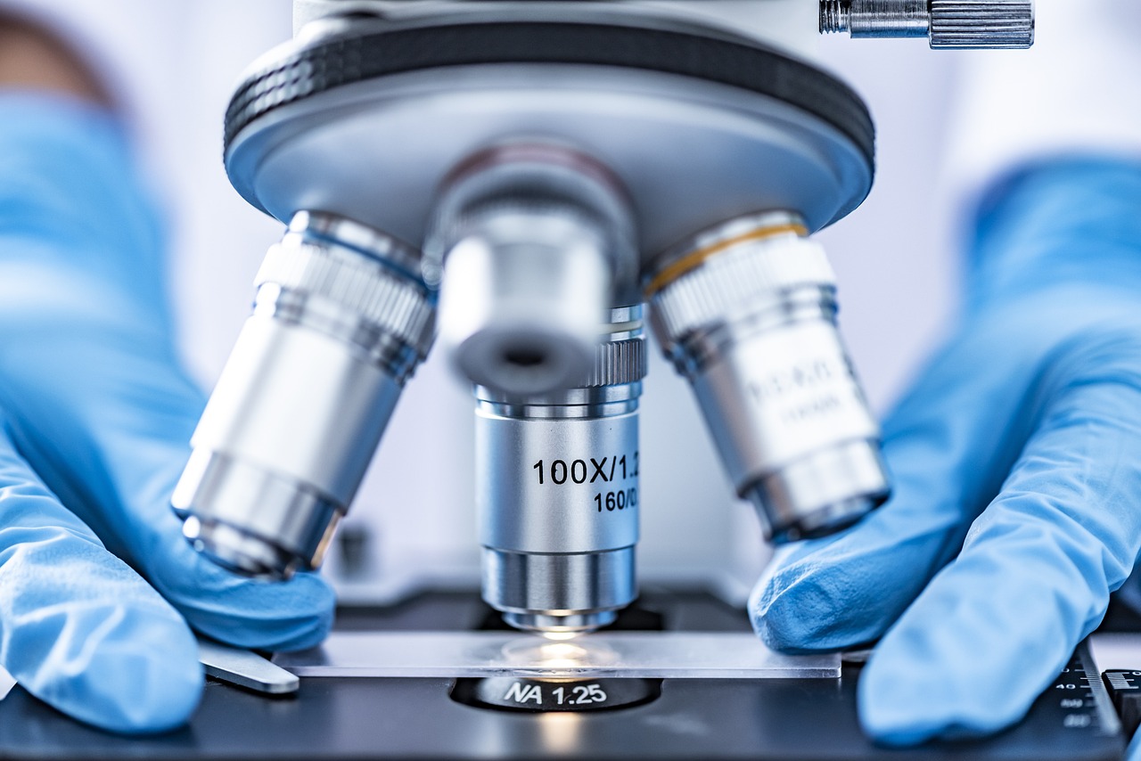 A microscope illustrating concept of chemicals