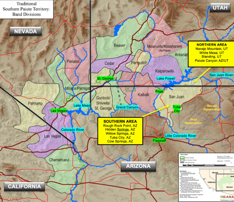 Map of San Juan Southern Paiute Tribe