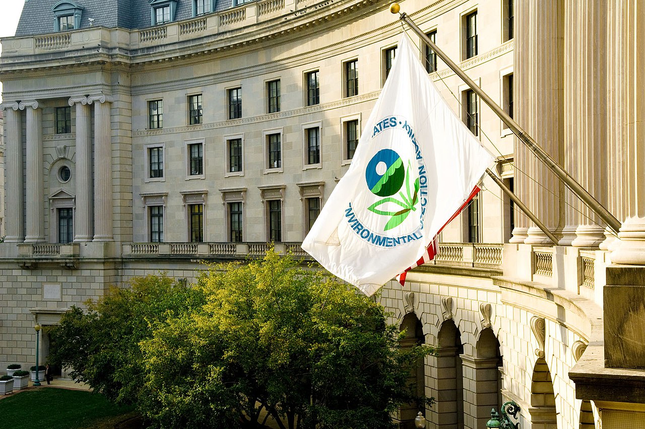 View of the William Jefferson Clinton Federal Building, Washington, D.C. Headquarters offices of the U.S. Environmental Protection Agency (EPA). EPA was established in 1970. Born in the wake of elevated concern about environmental pollution, EPA was established on December 2, 1970 to consolidate in one agency a variety of federal research, monitoring, standard-setting and enforcement activities to ensure environmental protection.
