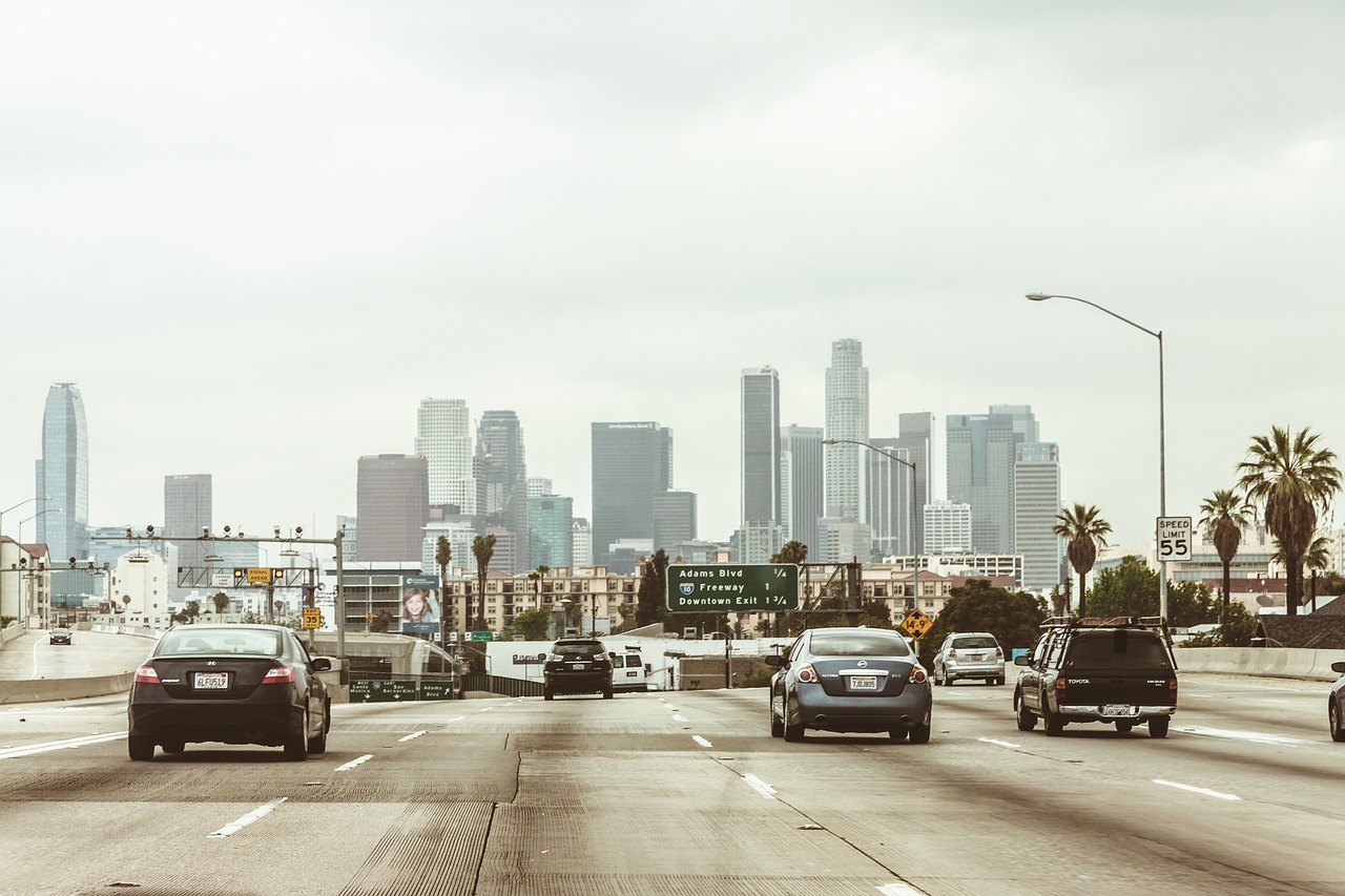 Driving into Los Angeles