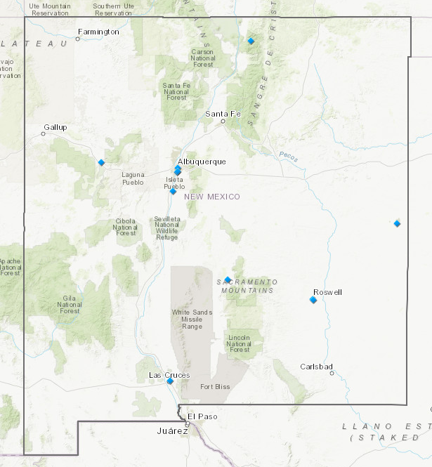 Map of New Mexico Superfund Sites