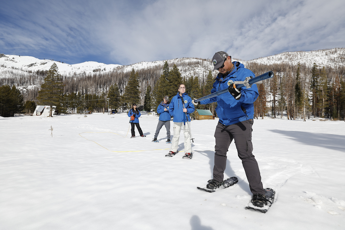 California snowpack being measured
