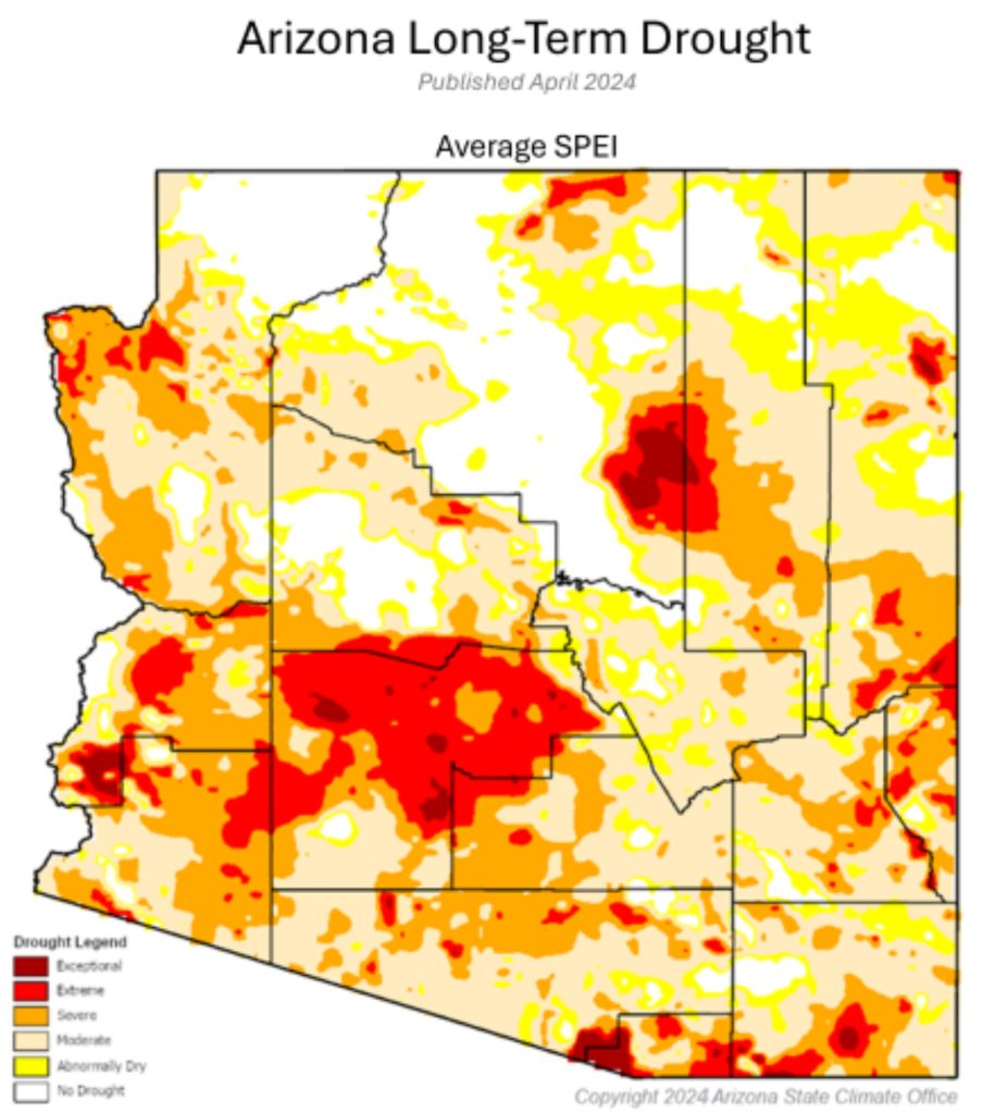 Arizona Long Term Drought Map - DWR