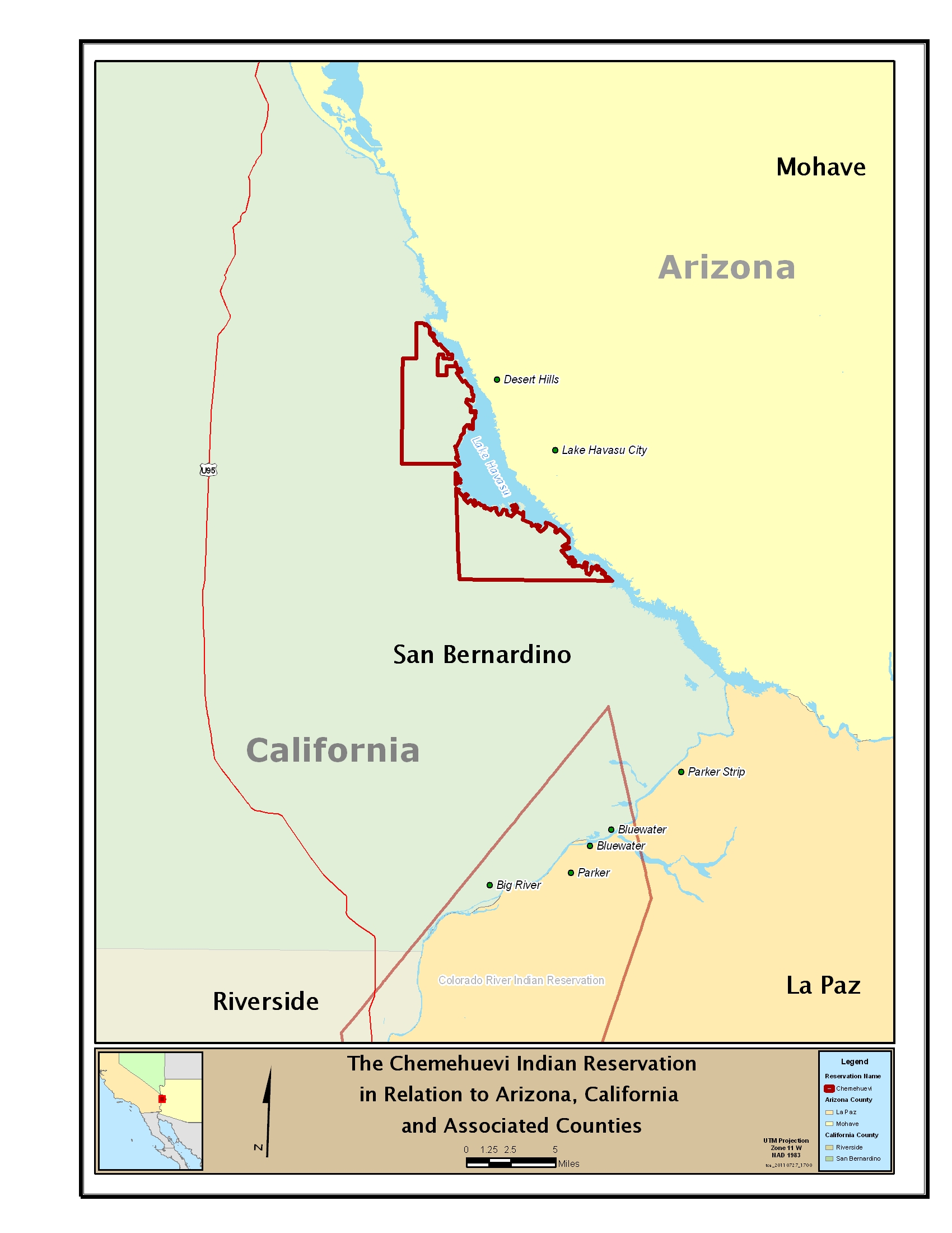 Location map: Chemehuevi Indian Reservation (served by Havasu Water Company)