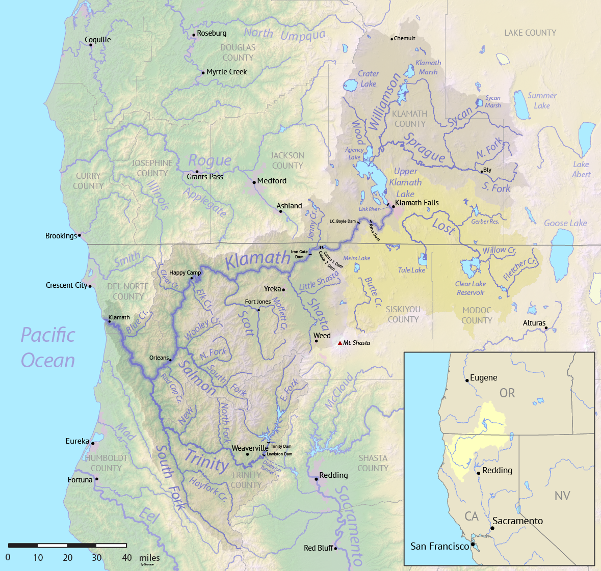 Map of the Klamath Basin