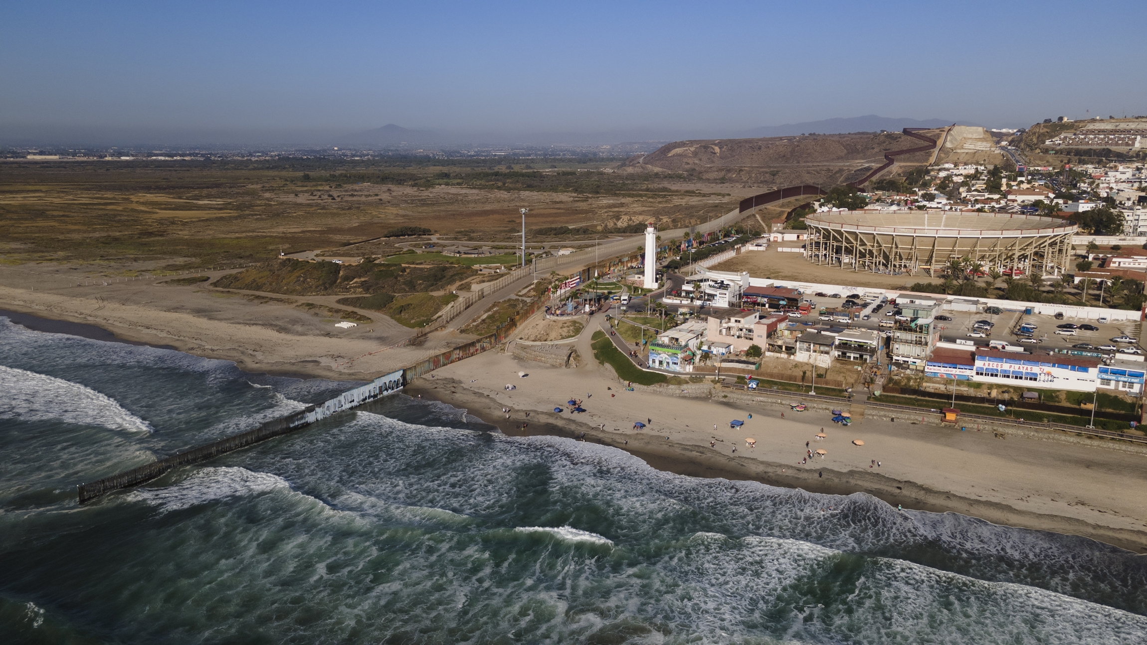 US-Mexico border at Tijuana City