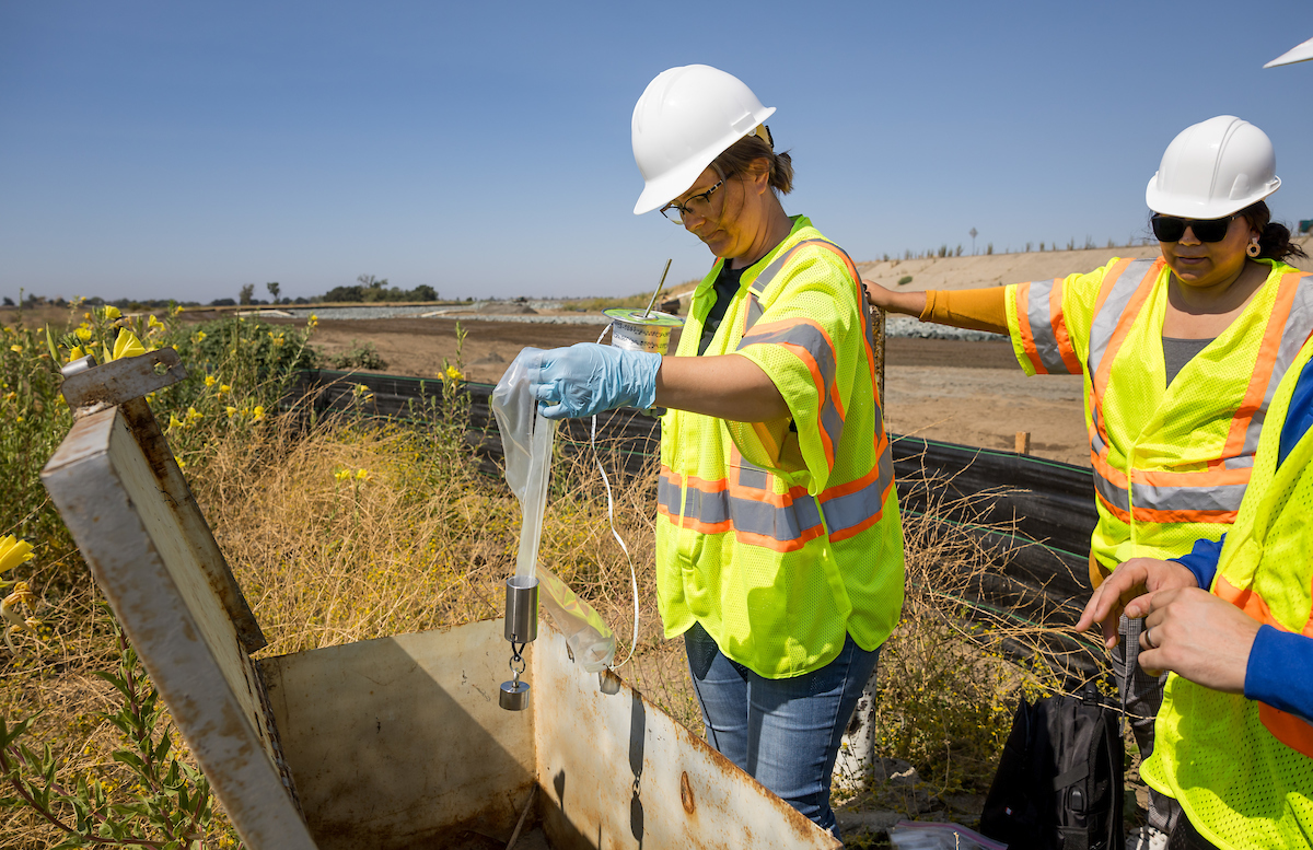 California DWR staff measures groundwater quality