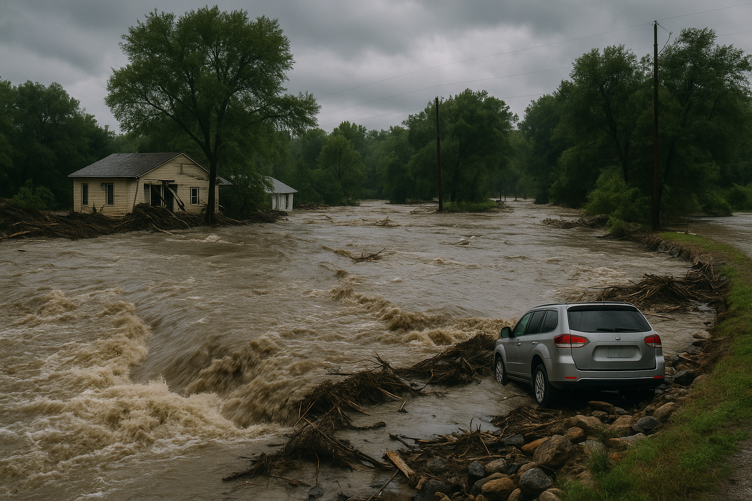 Flood damage - AI generated image