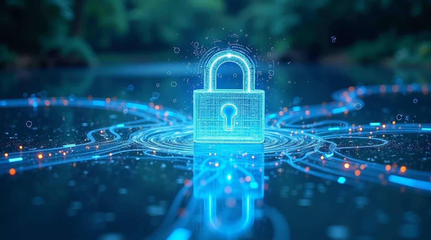 AI-generated image depicting water system cybersecurity concept