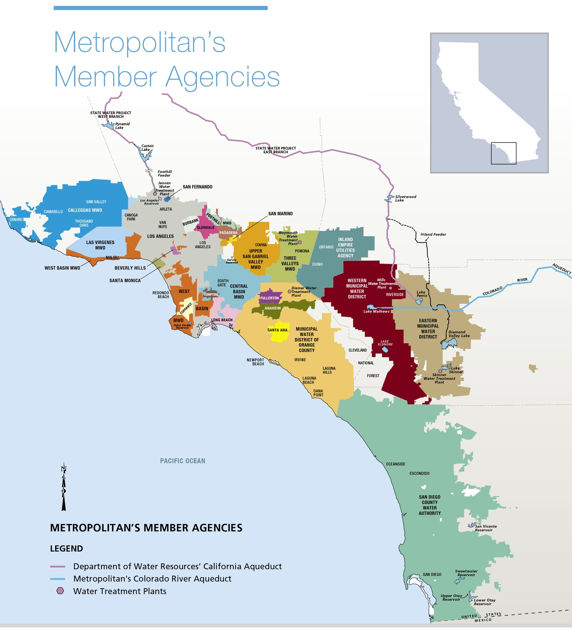 Metropolitan Water District members map