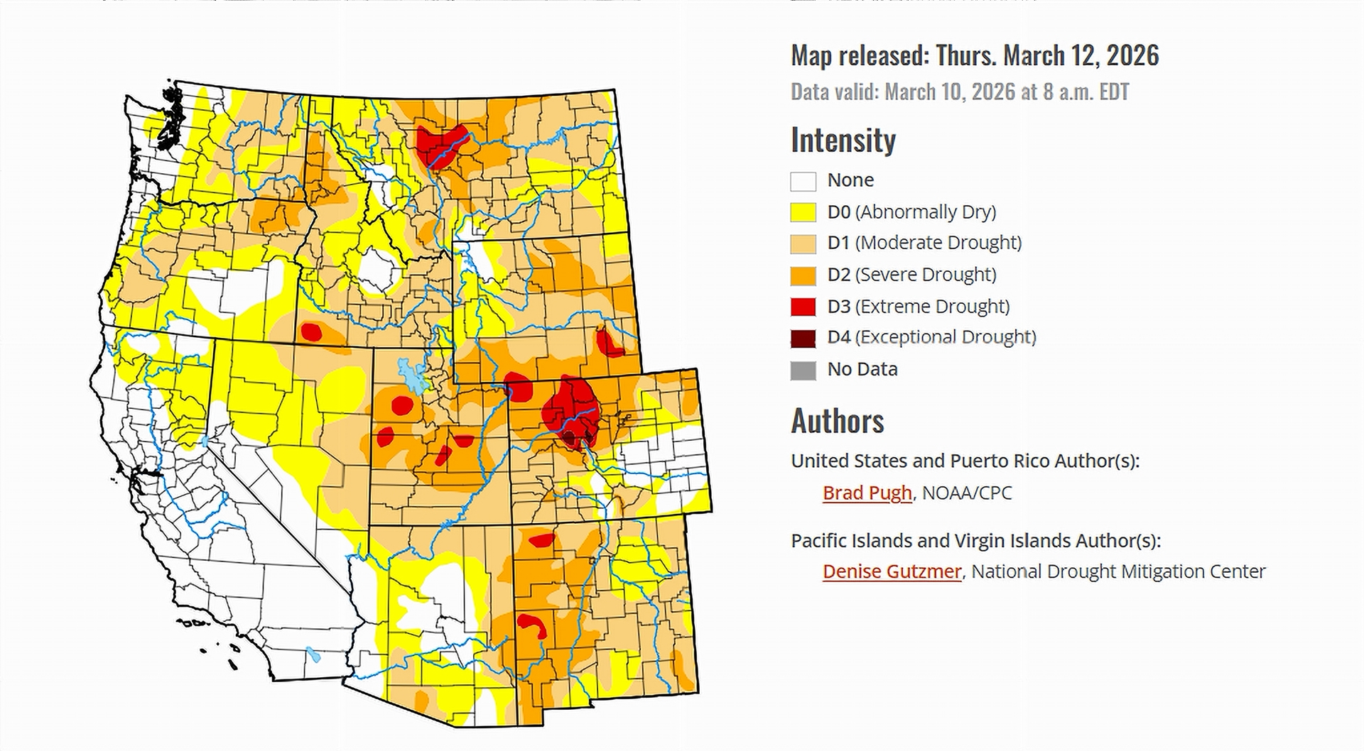 March 12, 2026 Drought Monitor Map
