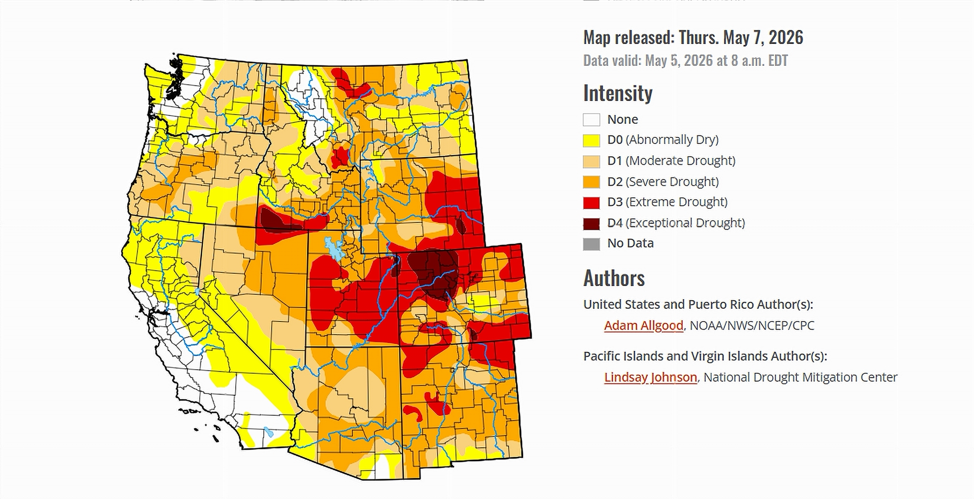 U.S. Drought Monitor map from May 7