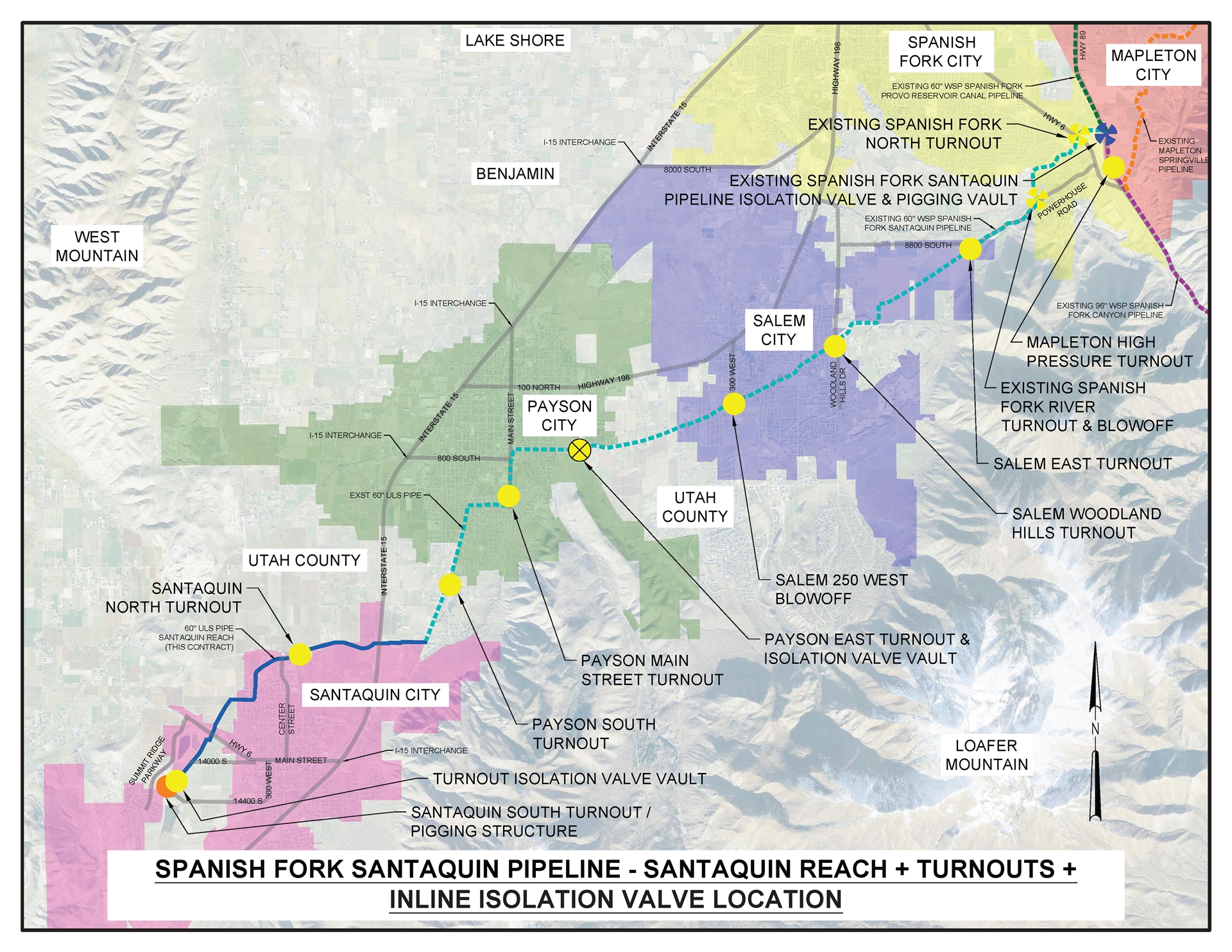 Utah pipeline map - Spanish-Fork-Santaquin Pipeline Project