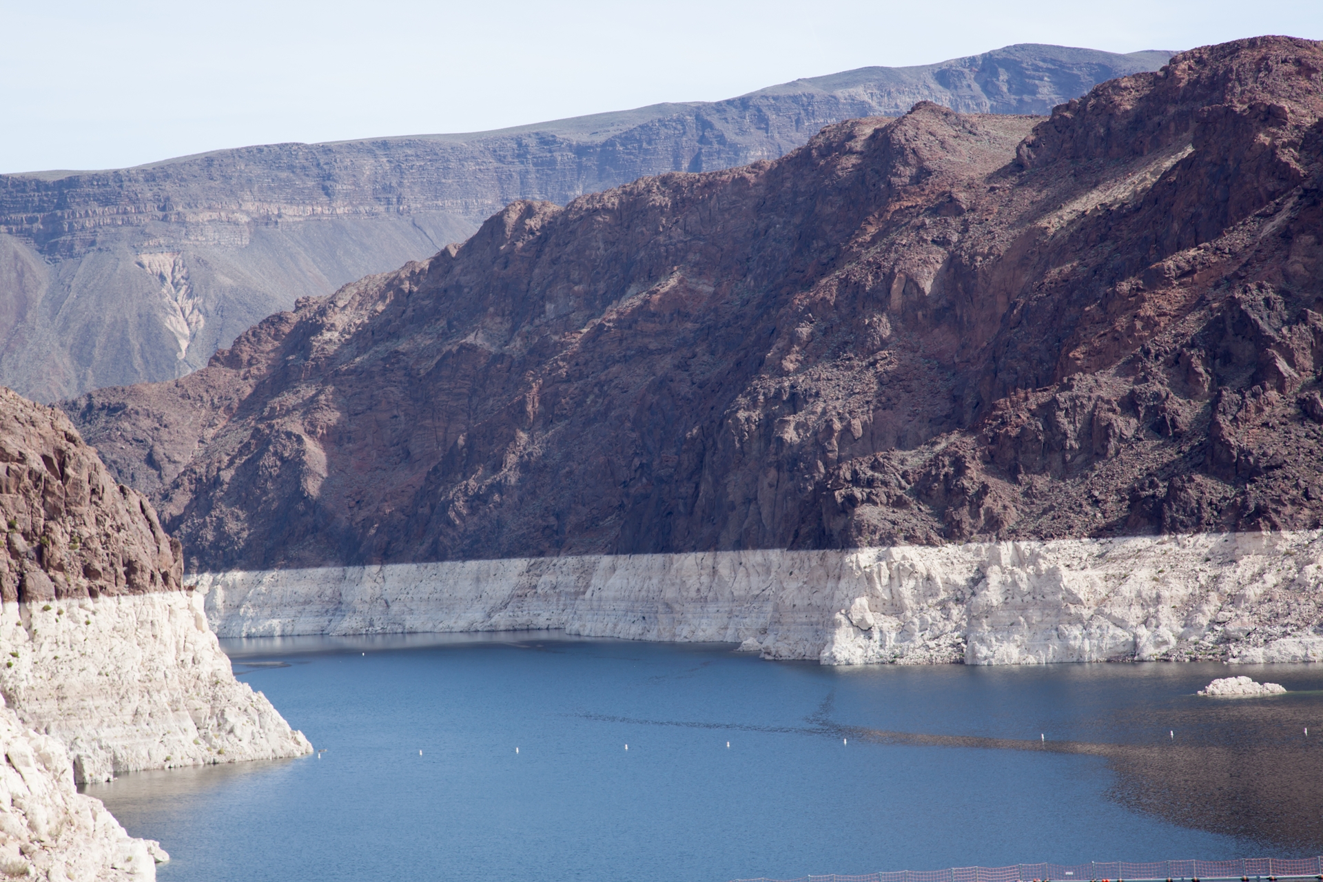 The Colorado River near Hoover Dam, showing bathtub rings