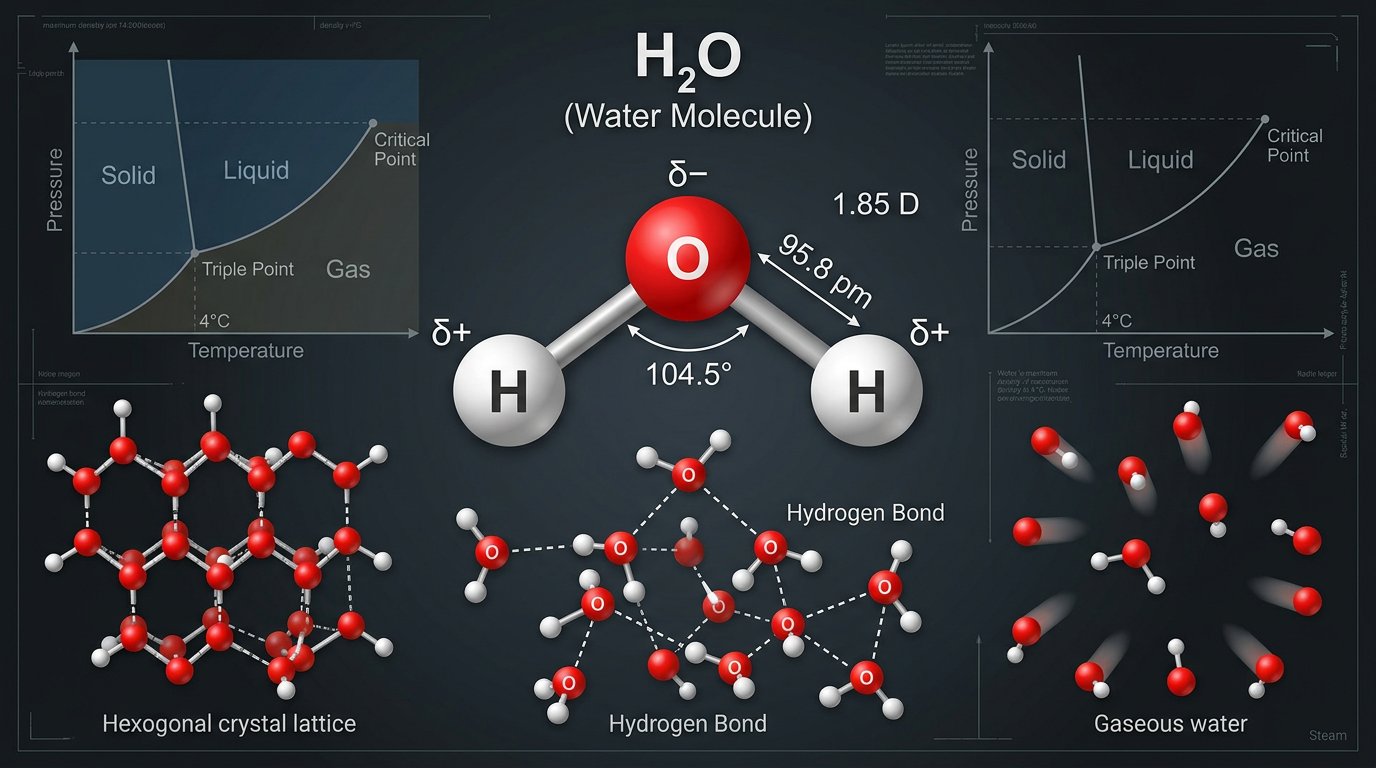 Science image of water compounds