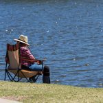 A man fishing near Payson, Arizona