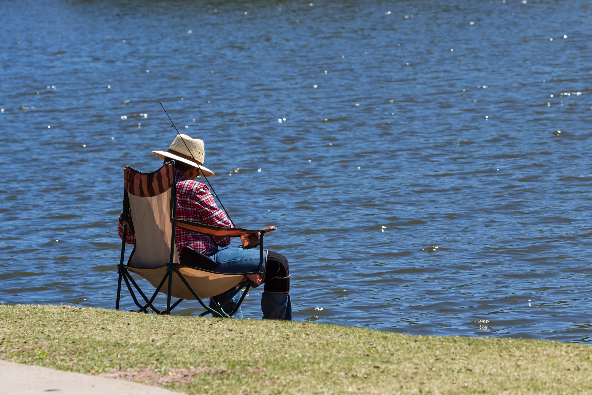 A man fishing near Payson, Arizona