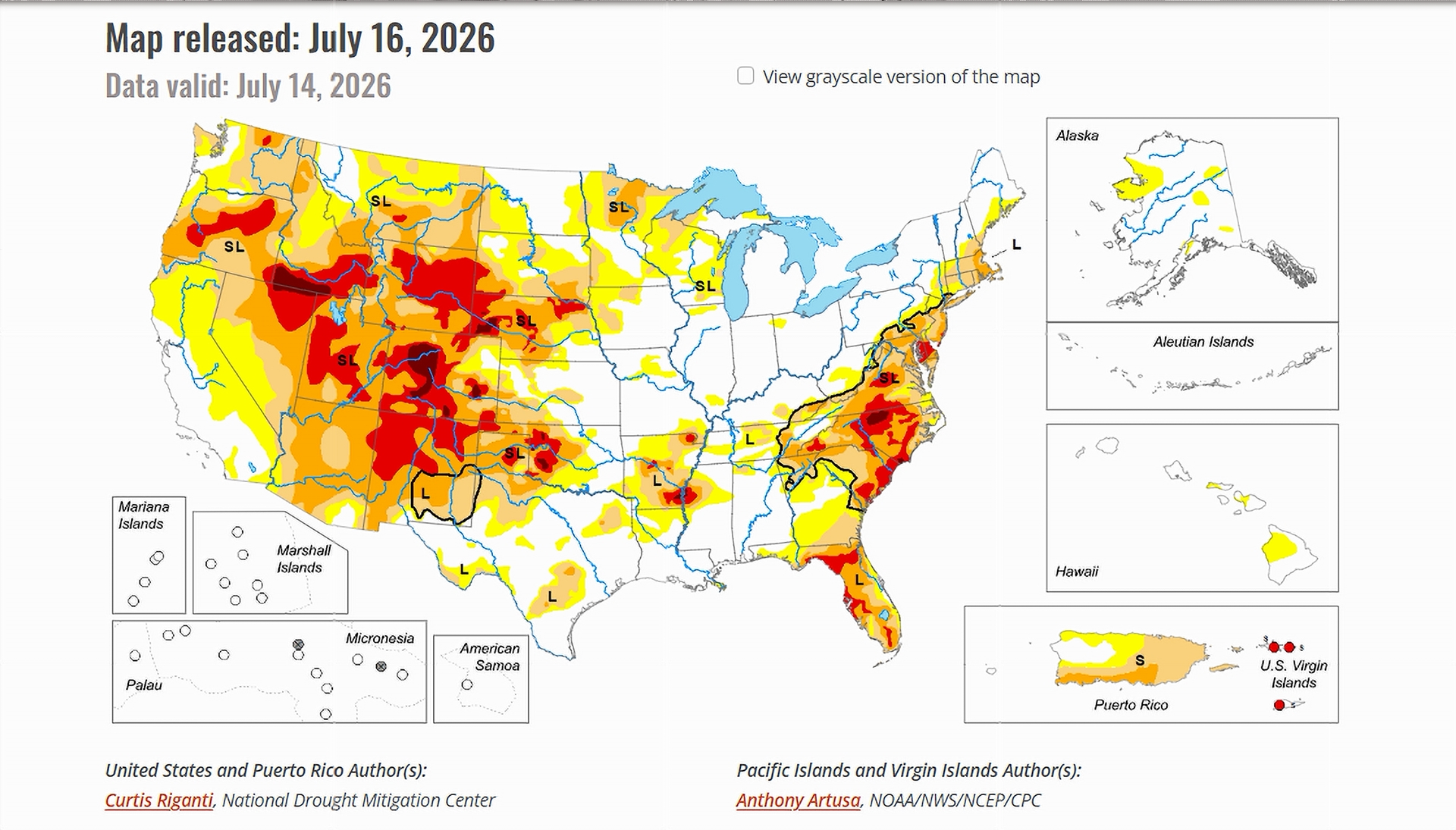 July 16, 2026 Drought Monitor Map