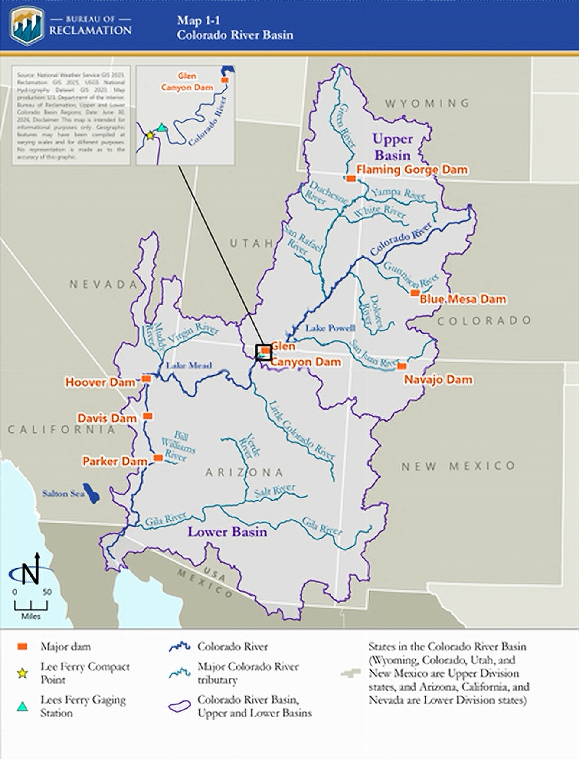 Map of Colorado River Basin states