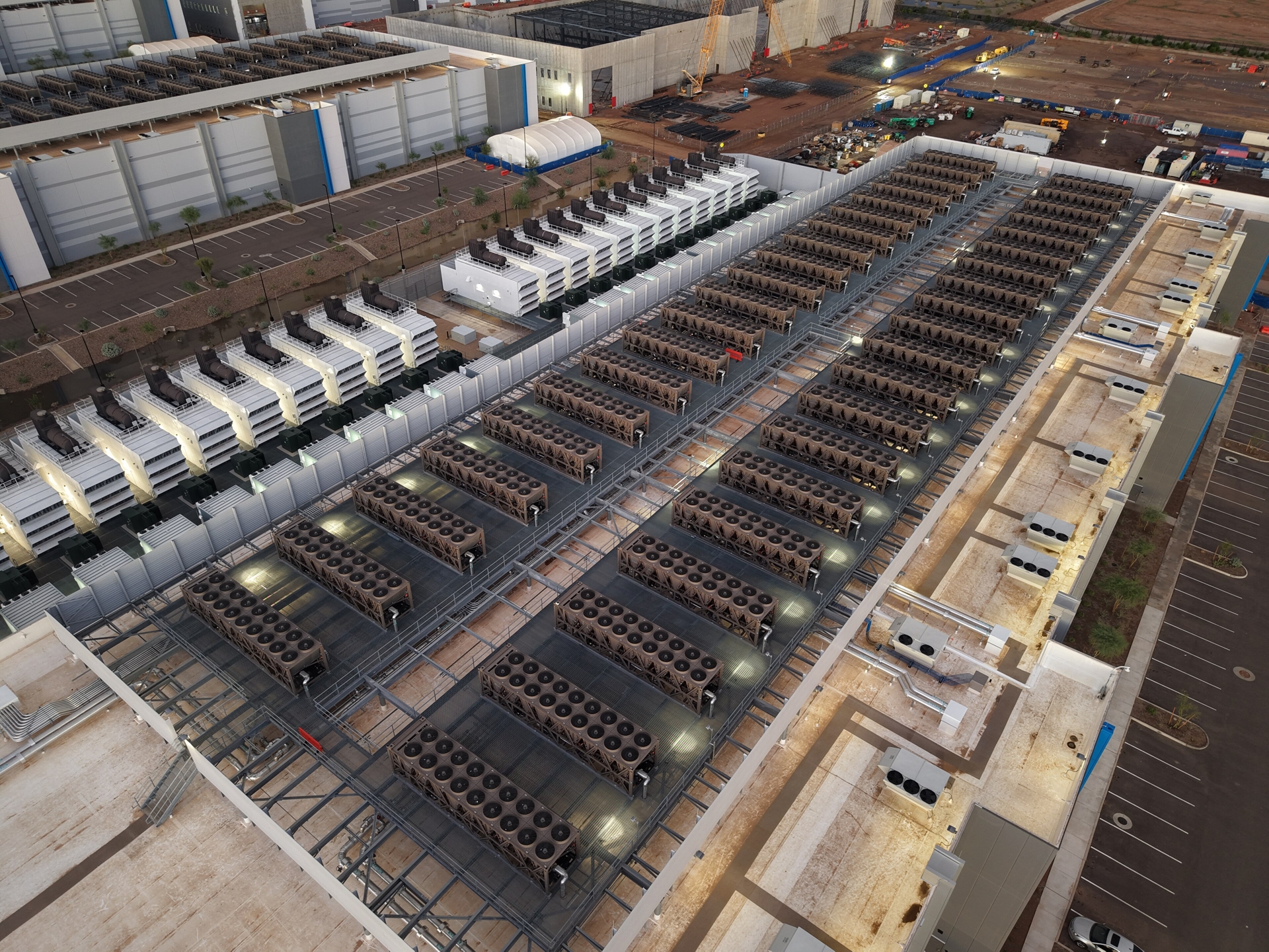 The roof of a data center