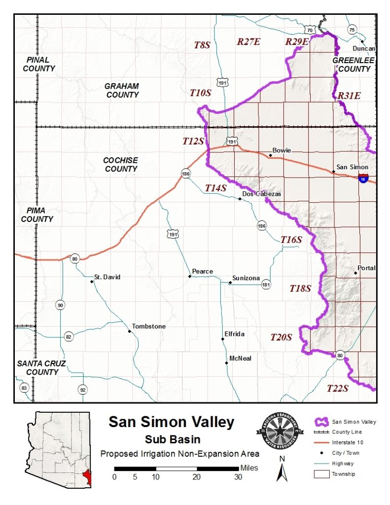 Proposed INA - ADWR Map of San Simon