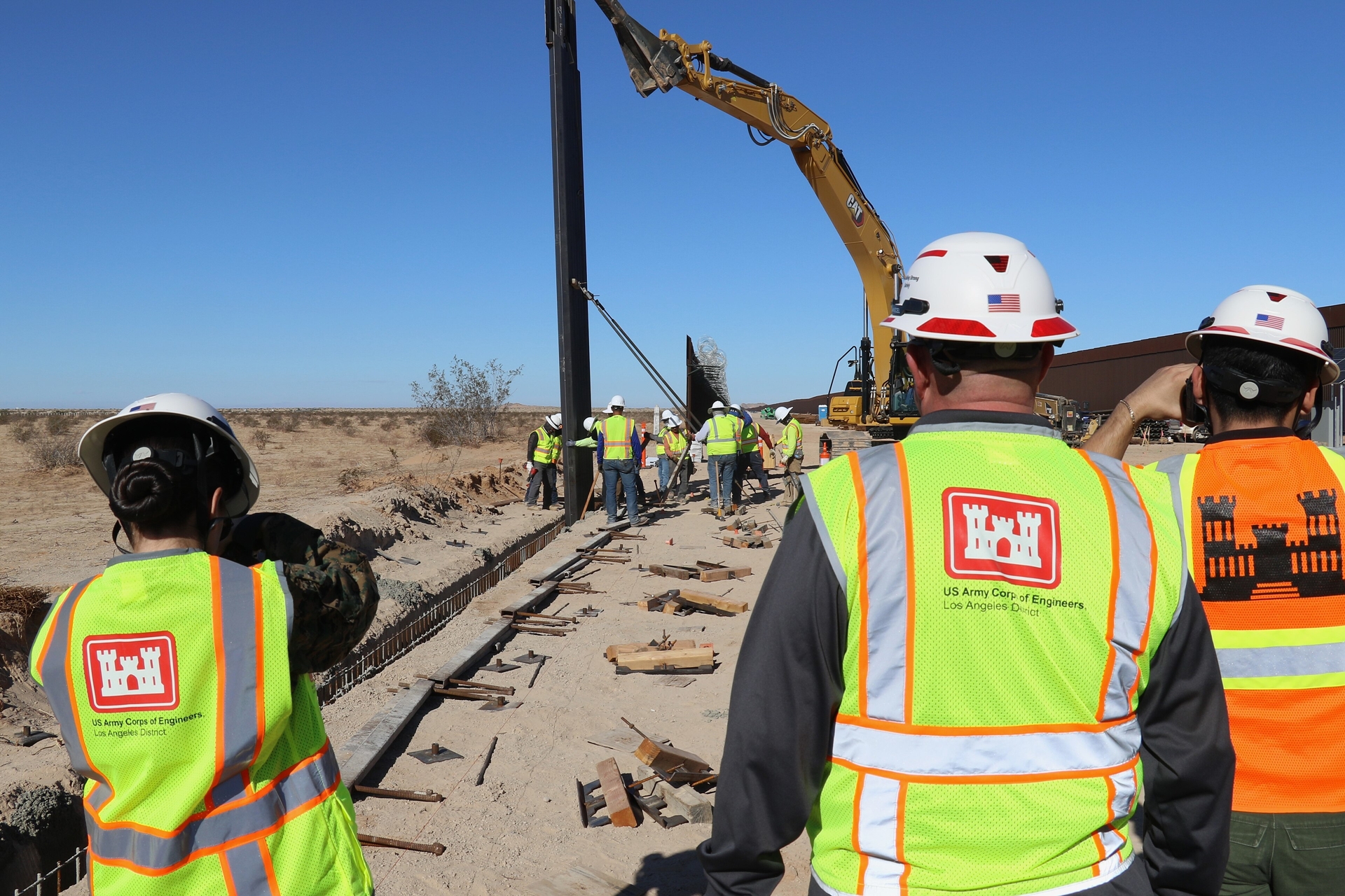 US Army Corps of Engineers working on border project near Yuma, Arizona