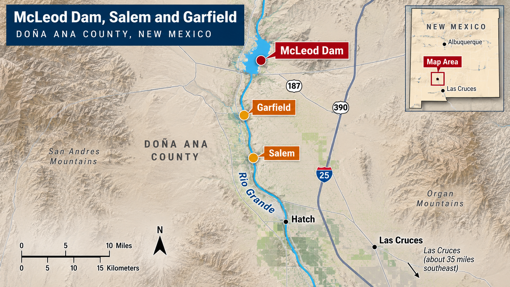 Map of McLeod Dam flood emergency area