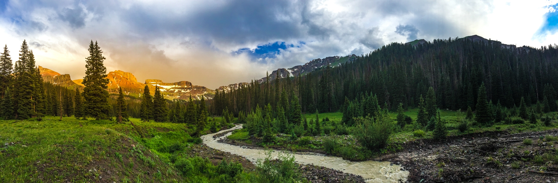 Mountain river and forest