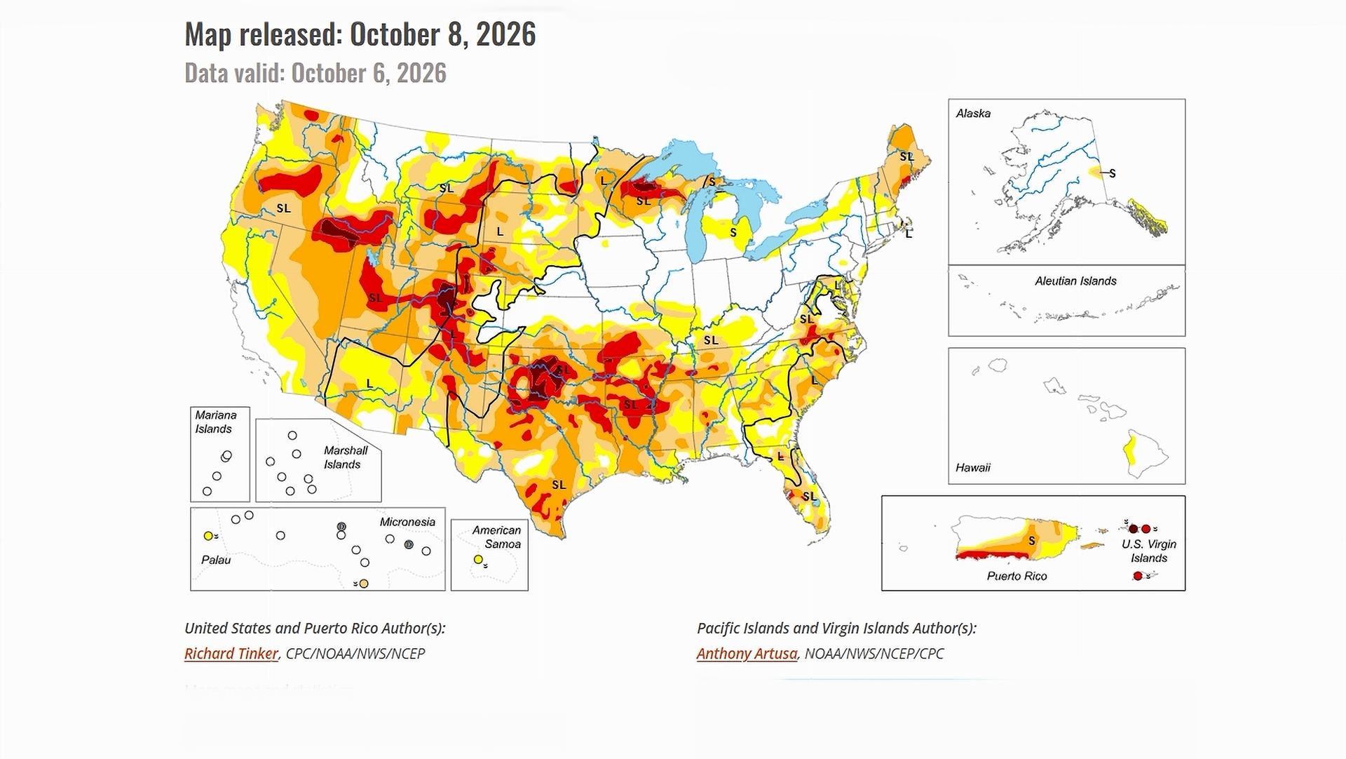Drought Monitor map from October 8, 2026