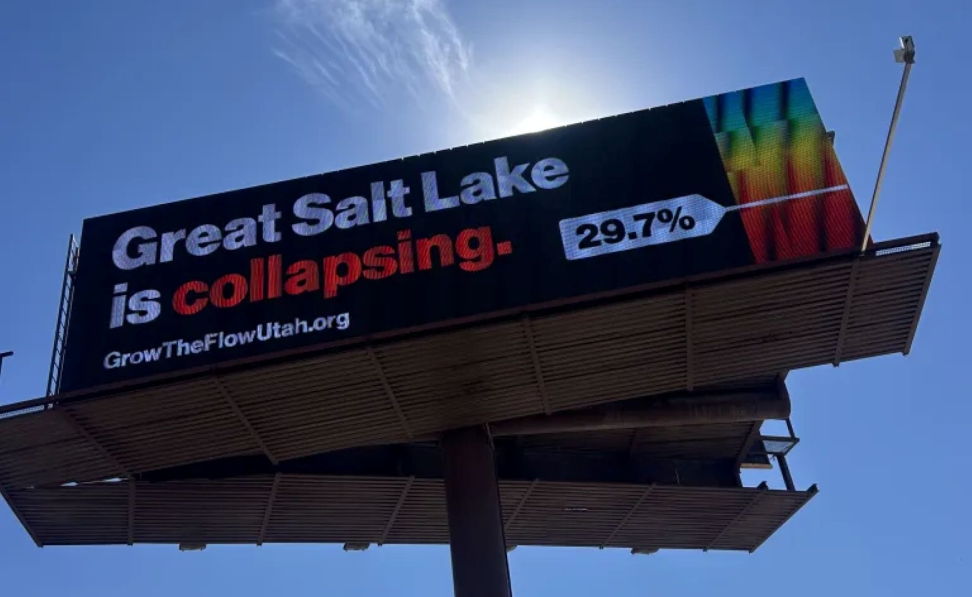 Great Salt Lake tracking billboard from Grow the Flow